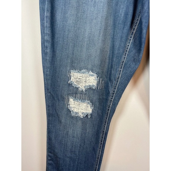 Melissa McCartney Seven Mid Rise Patchwork Skinny Ankle Jeans, Plus Size 16W - Picture 8 of 11